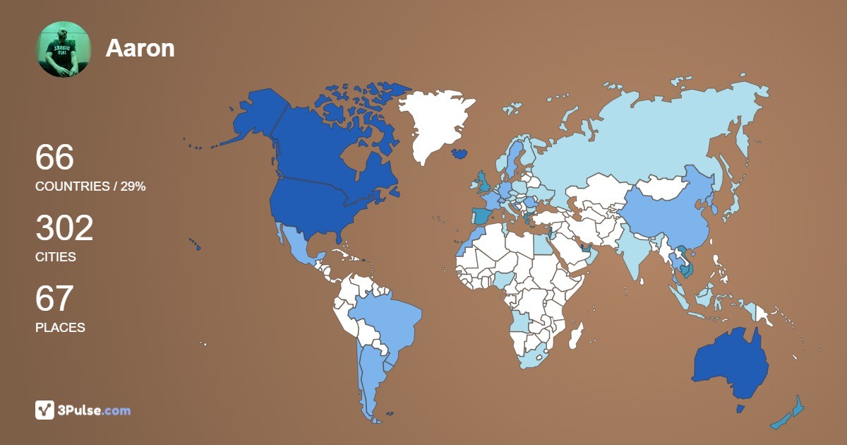 Aaron Minto's Travel Map Image