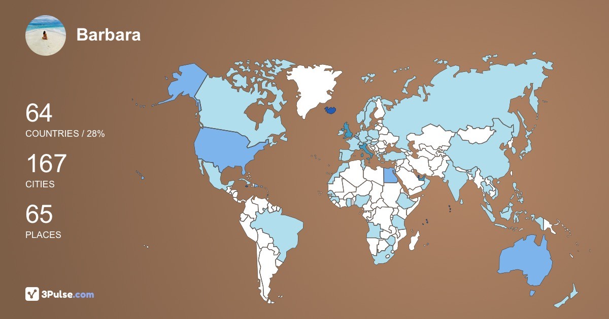 Barbara Bernardo's Travel Map Image