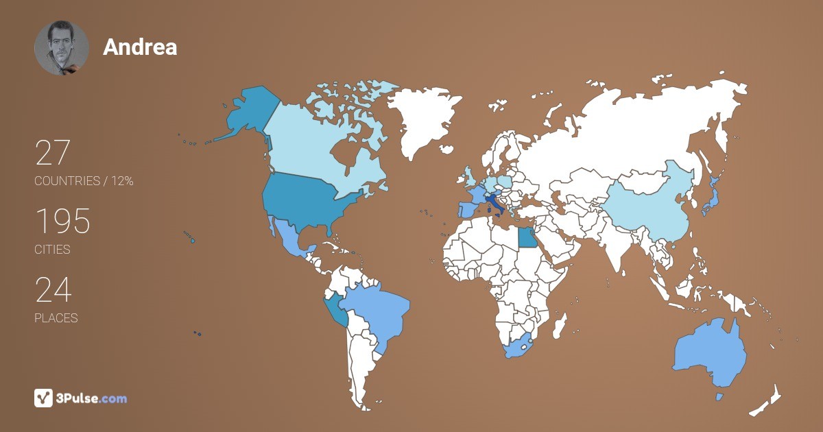Andrea Roggero's Travel Map Image