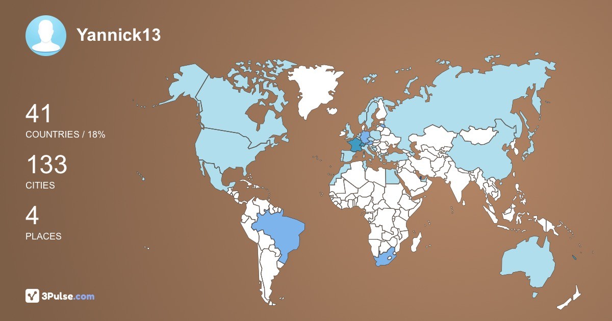 Yannick13's Travel Map Image