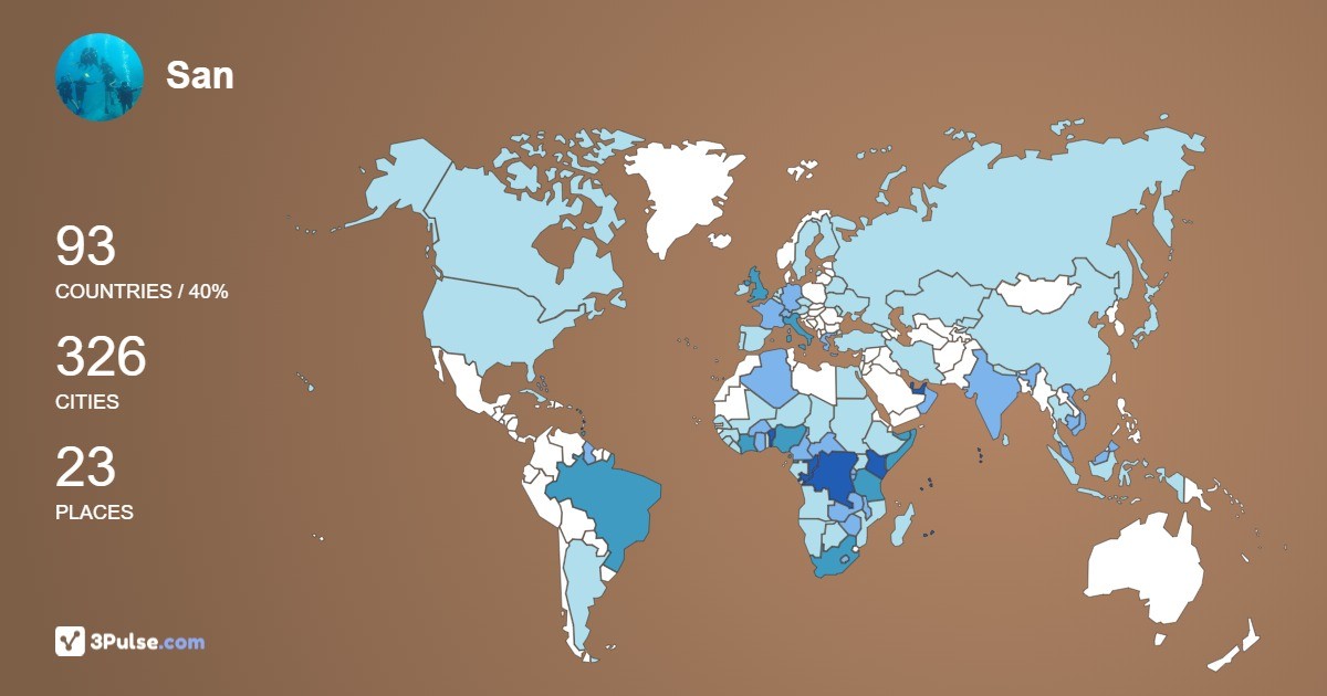 San Jeev's Travel Map Image