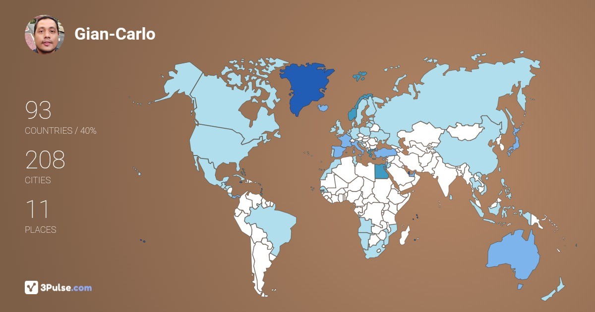 Gian-Carlo Mendoza's Travel Map Image