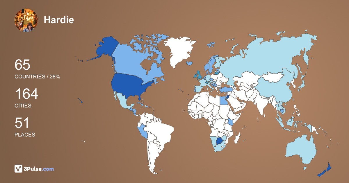 Hardie Davidson's Travel Map Image