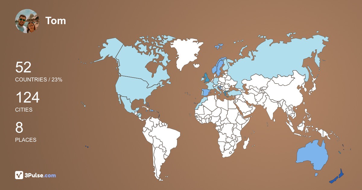 Изображение Карты путешествий Tom Warburton