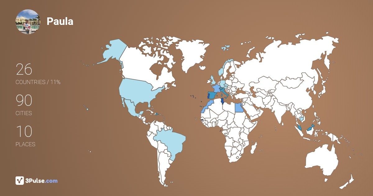 Paula Antunes's Travel Map Image