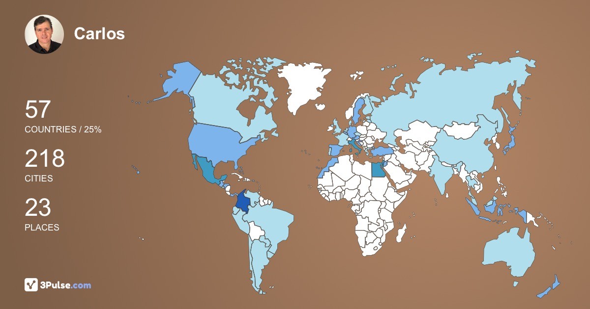 Carlos Botero-Hoyos's Travel Map Image