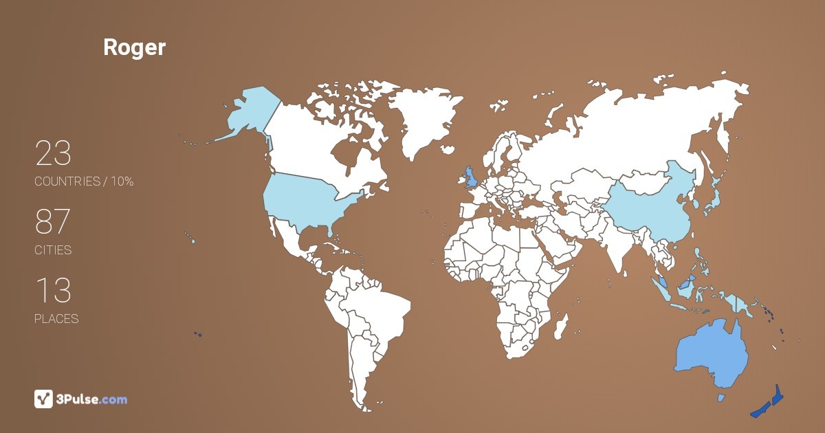 Roger Boyd's Travel Map Image