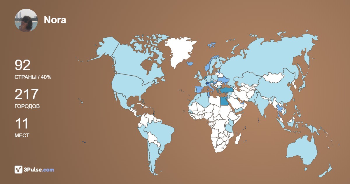 Nora Agerova's Travel Map Image
