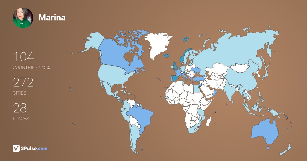 Marina Ivaschenko's Travel Map Image