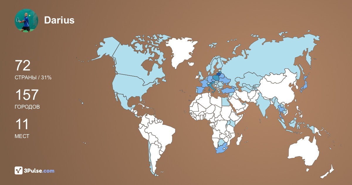 Darius Augustinaitis's Travel Map Image