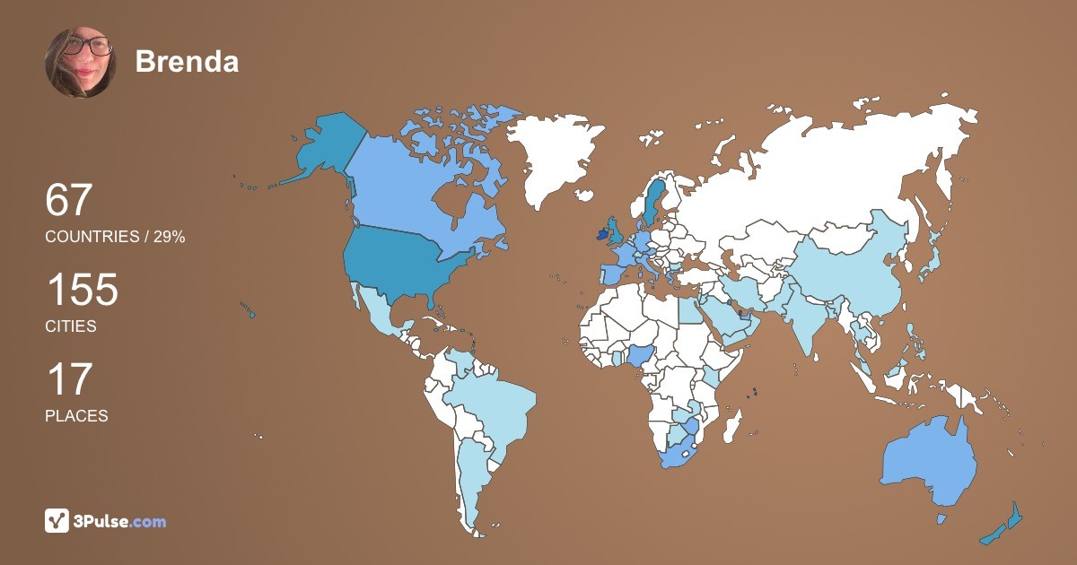 Brenda Fraser's Travel Map Image