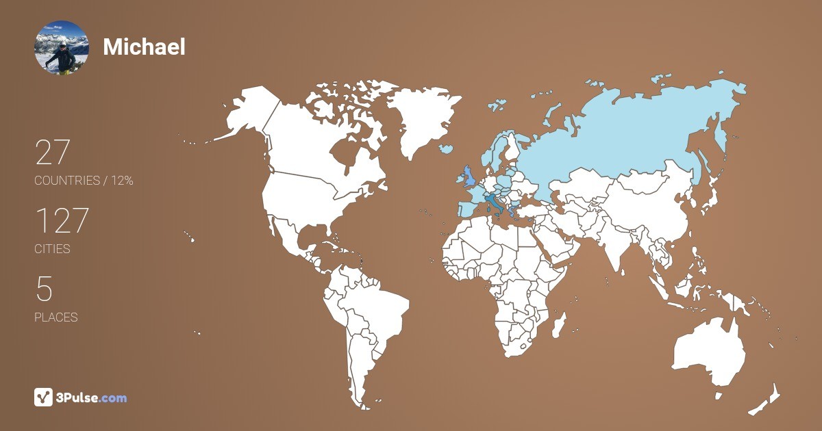 Michael Tracey's Travel Map Image