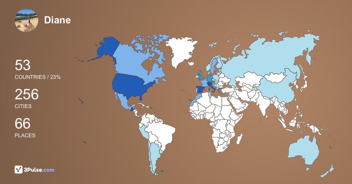 Diane Kanauka's Travel Map Image