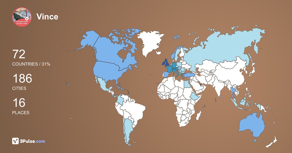 Изображение Карты путешествий Vince Dnnlly