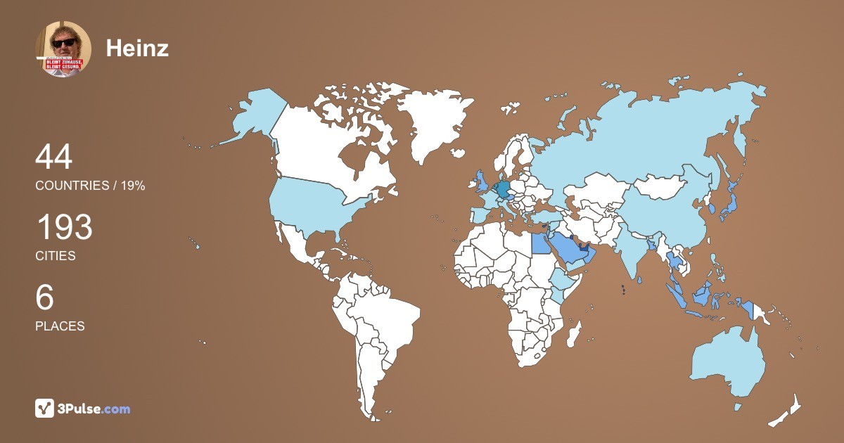 Heinz Penshorn's Travel Map Image