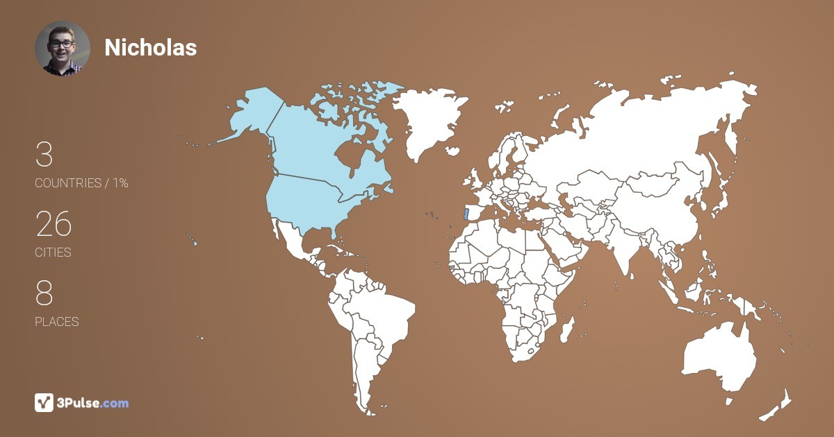 Nicholas Lebel's Travel Map Image