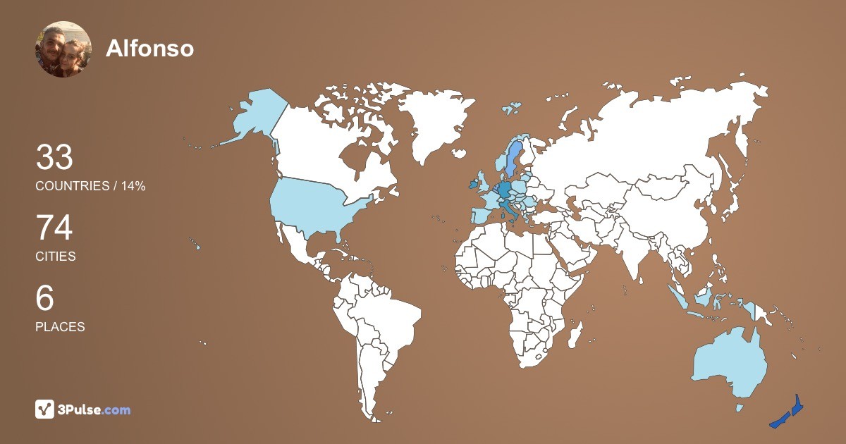 Alfonso Raffa's Travel Map Image