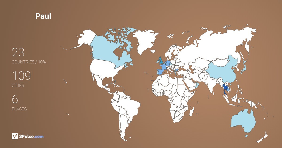Paul Collins's Travel Map Image