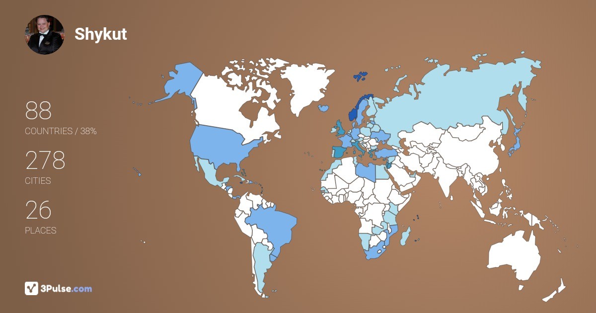 Shykut Tala's Travel Map Image