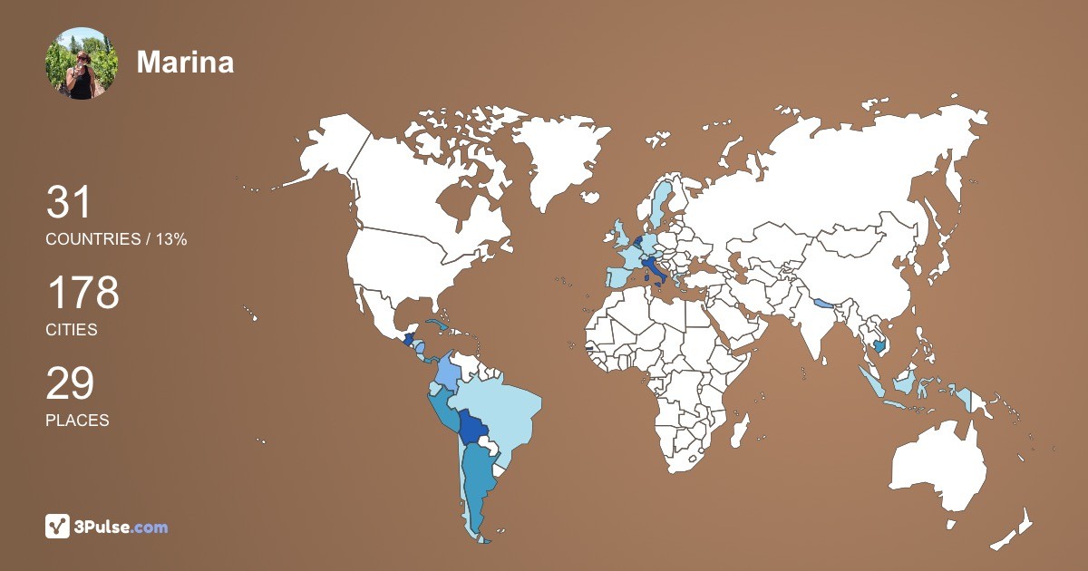Marina Del-Gatto's Travel Map Image