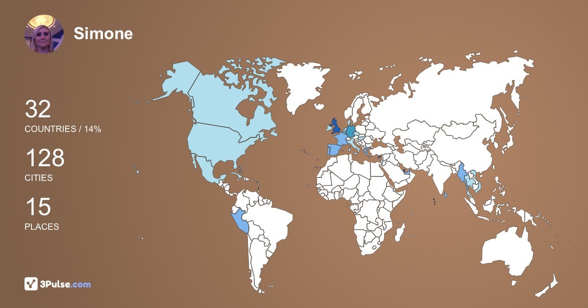 Simone Swan's Travel Map Image