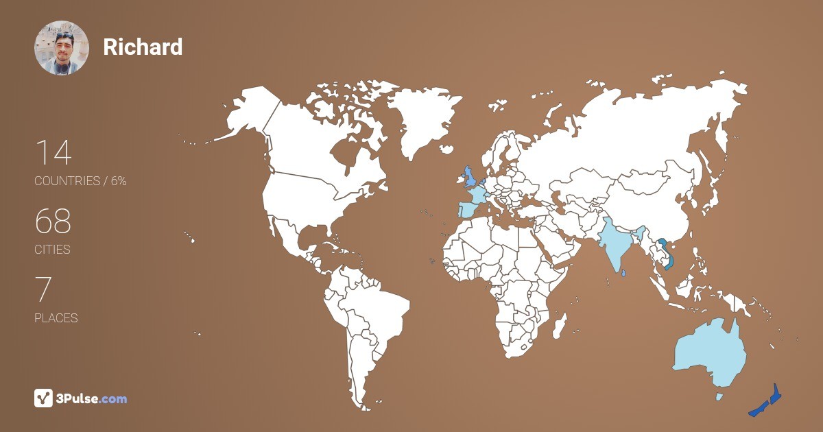Richard Chera's Travel Map Image