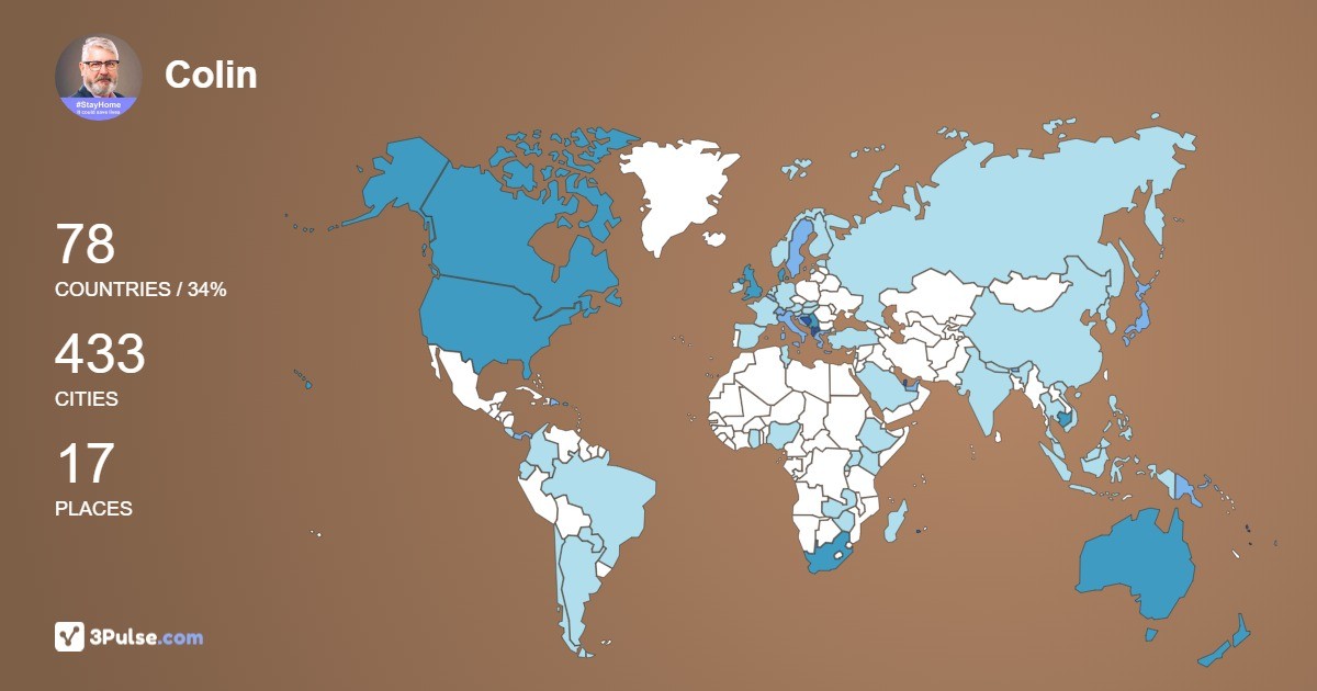 Colin Allen's Travel Map Image