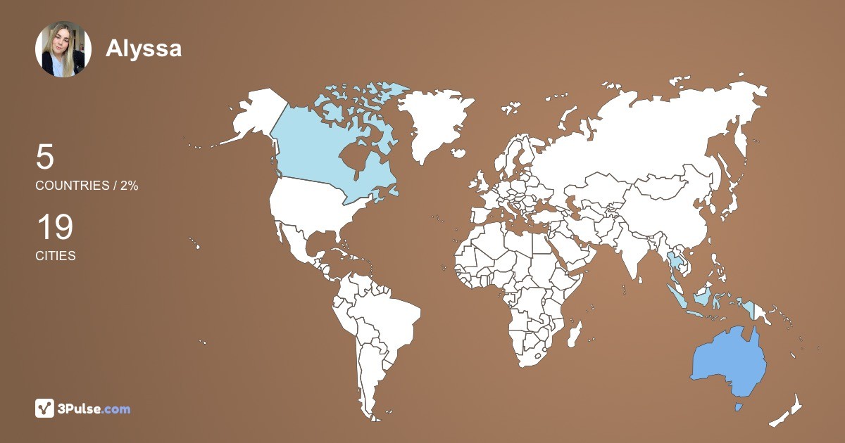 Alyssa Arathoon's Travel Map Image