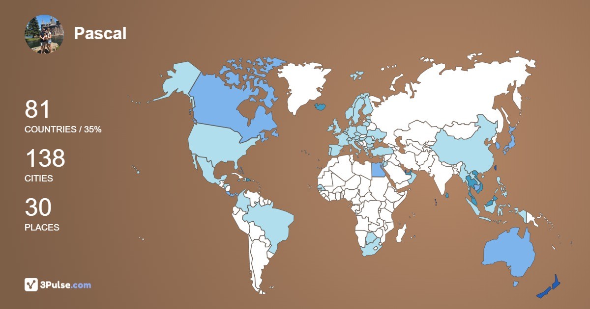 Изображение Карты путешествий Pascal Van-de-Sande