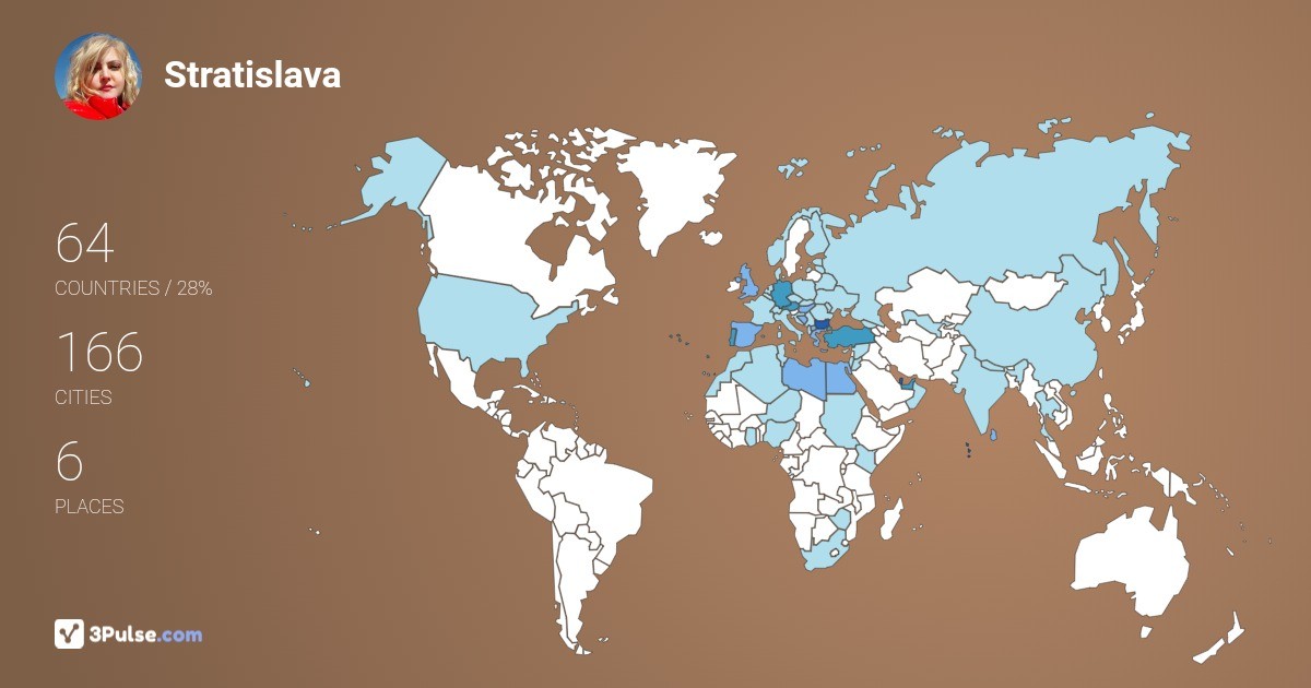 Stratislava Arizanova's Travel Map Image