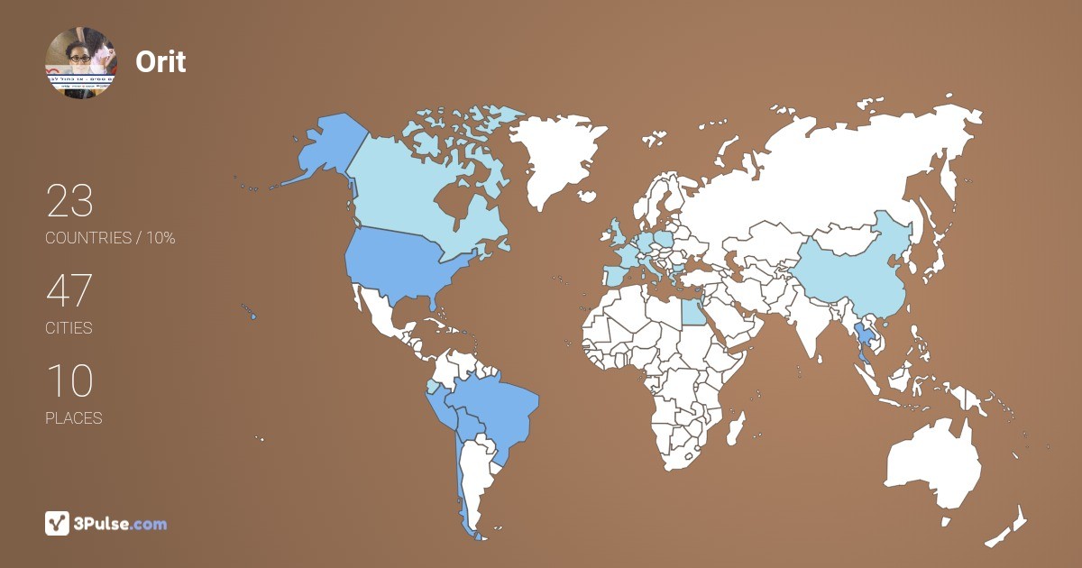 Orit Heiman's Travel Map Image