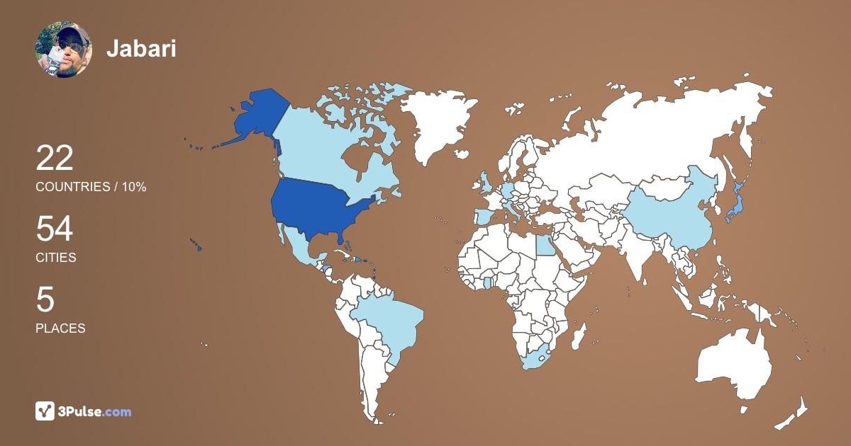 Jabari Johnson's Travel Map Image