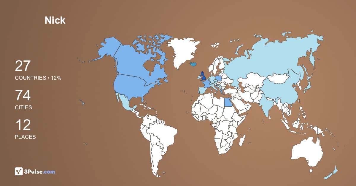 Nick Bygrave's Travel Map Image