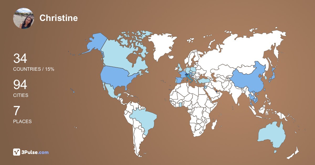 Изображение Карты путешествий Christine Tong
