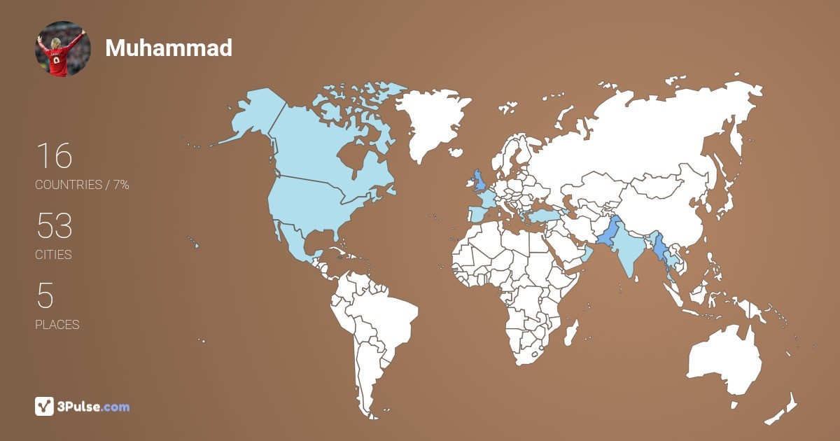Muhammad Ali's Travel Map Image