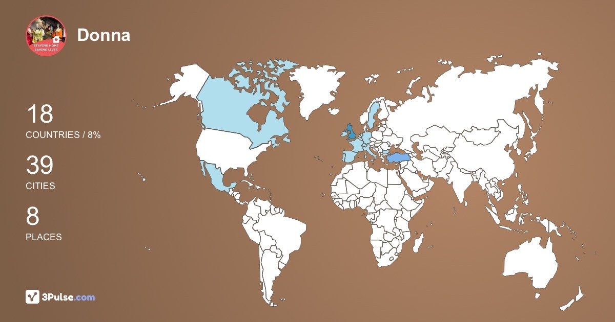 Donna Oliver's Travel Map Image