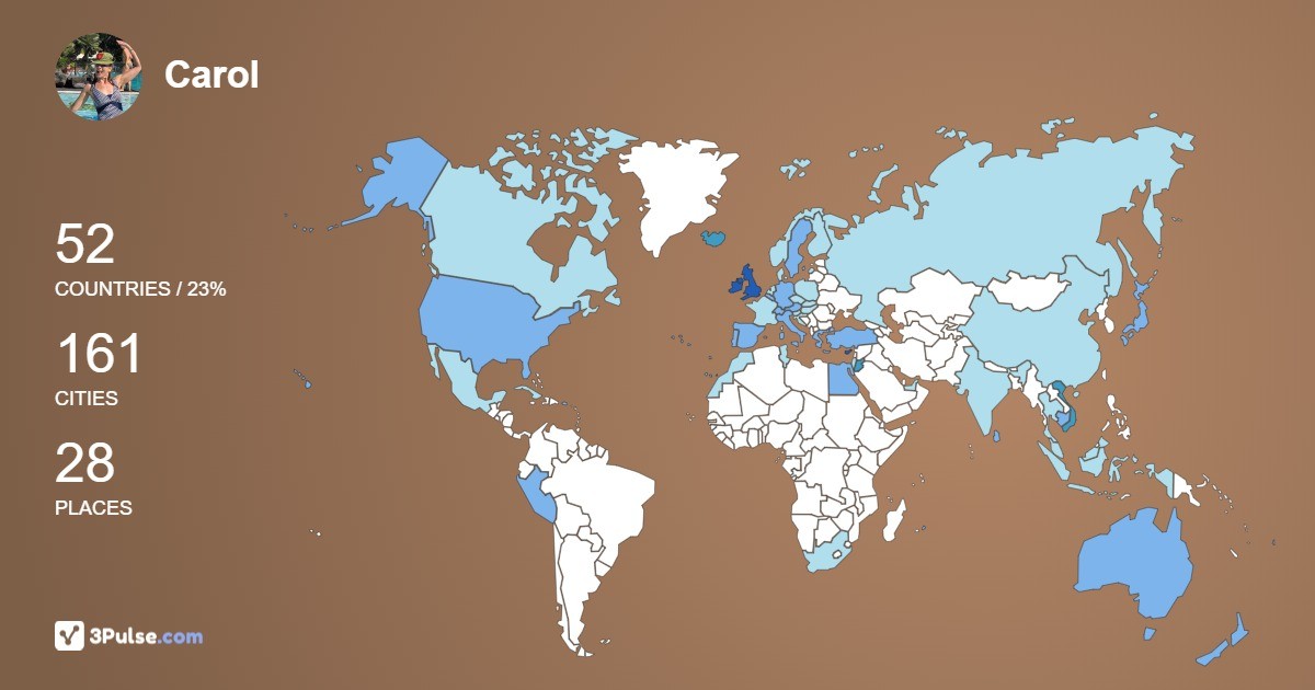 Изображение Карты путешествий Carol Brown