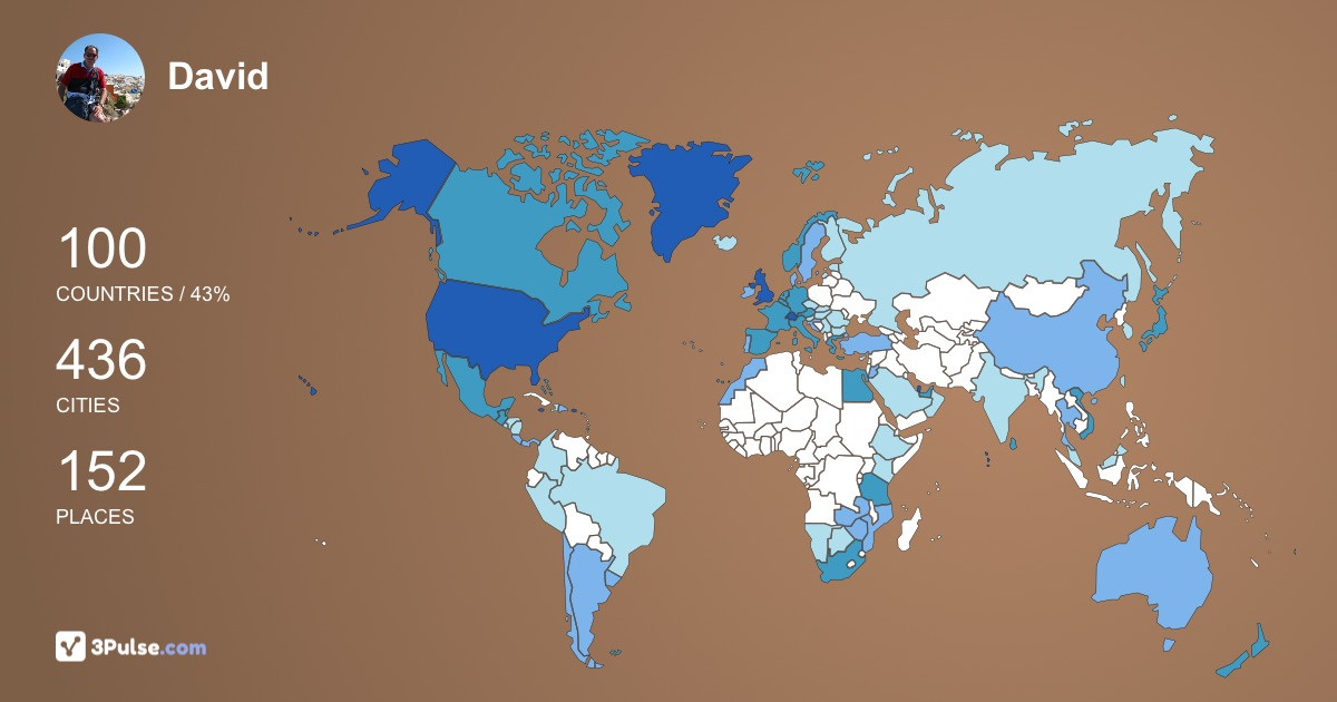 David Wiemers's Travel Map Image