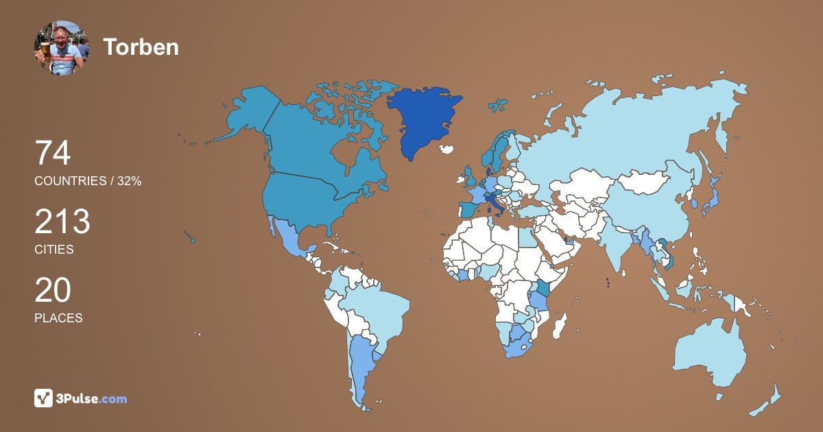 Torben Janholt's Travel Map Image