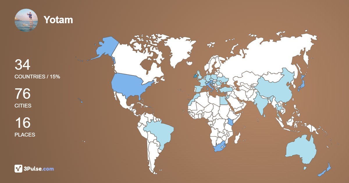 Yotam Gutman's Travel Map Image