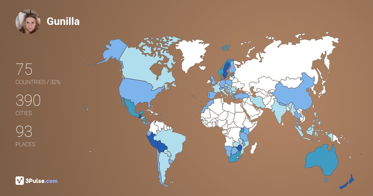 Gunilla Olsson's Travel Map Image