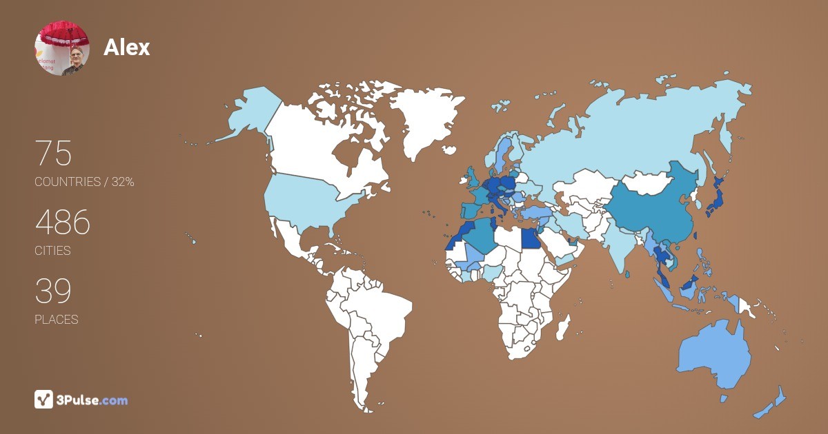 Alex Koenig's Travel Map Image