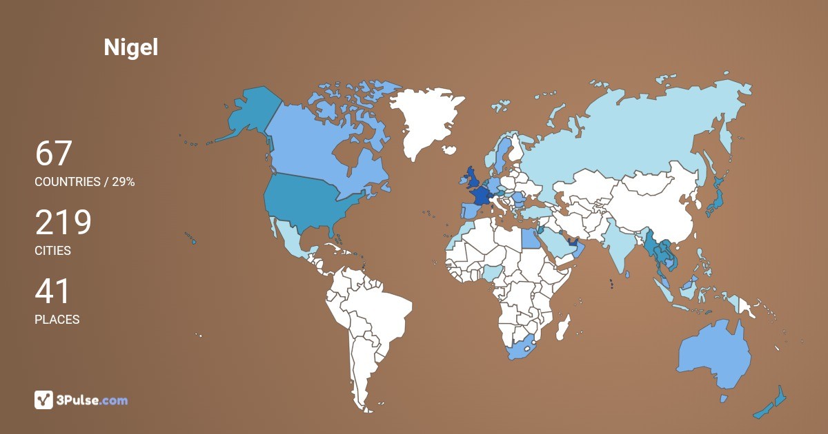 Nigel Teasdale's Travel Map Image