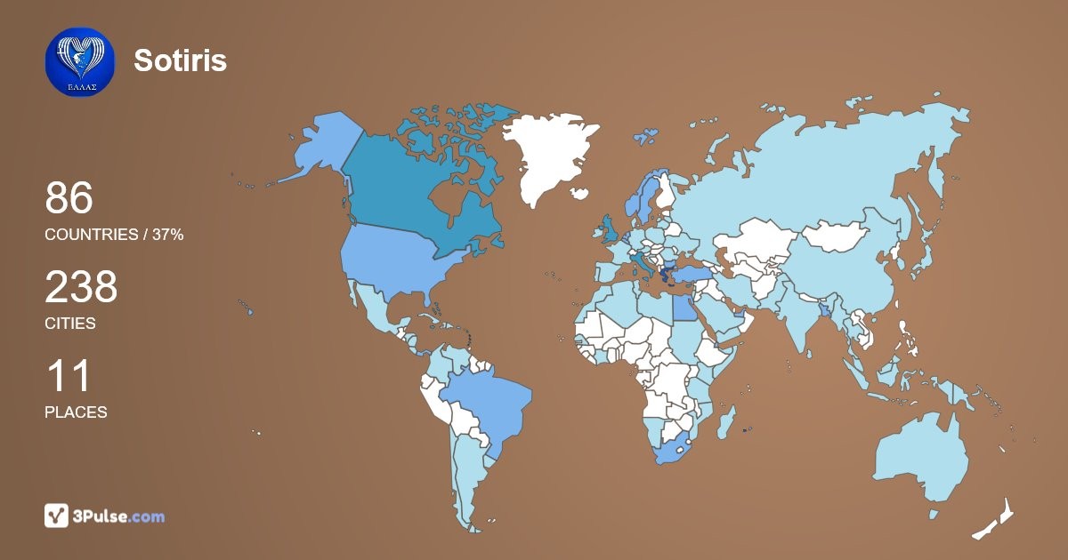 Sotiris Adamopoulos's Travel Map Image