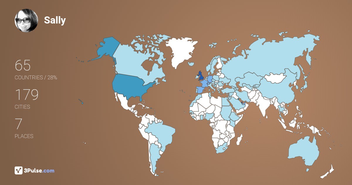 Sally Mitchell's Travel Map Image