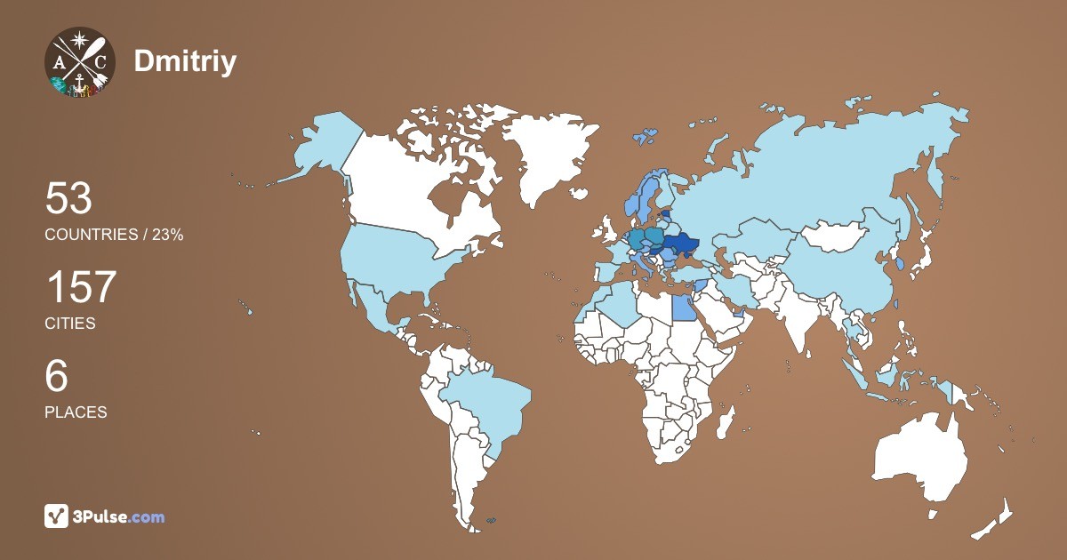 Dmitriy Nikulin's Travel Map Image