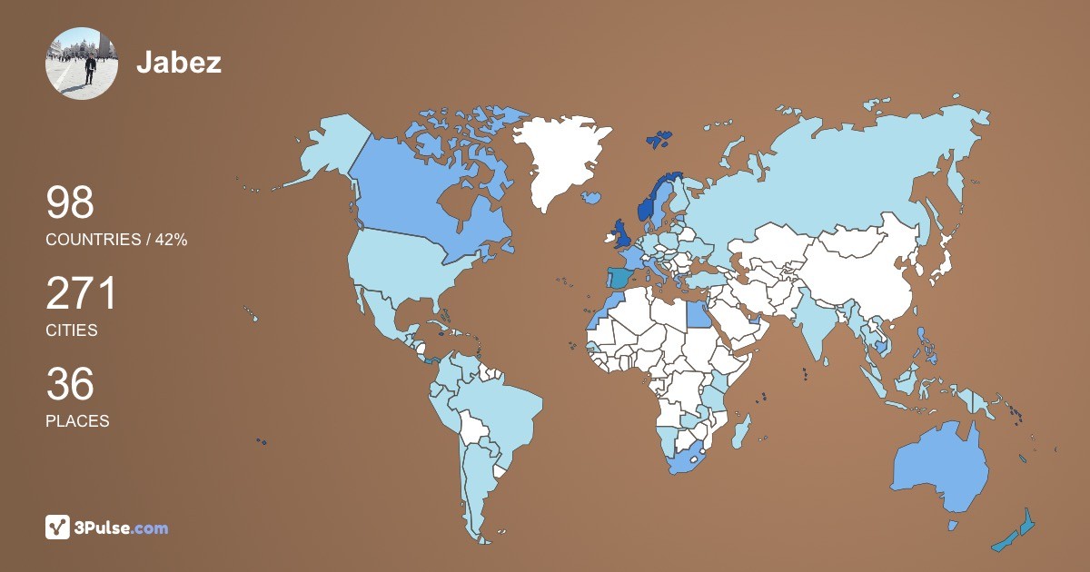 Jabez Galon's Travel Map Image