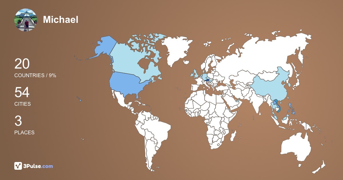 Michael Beukema's Travel Map Image