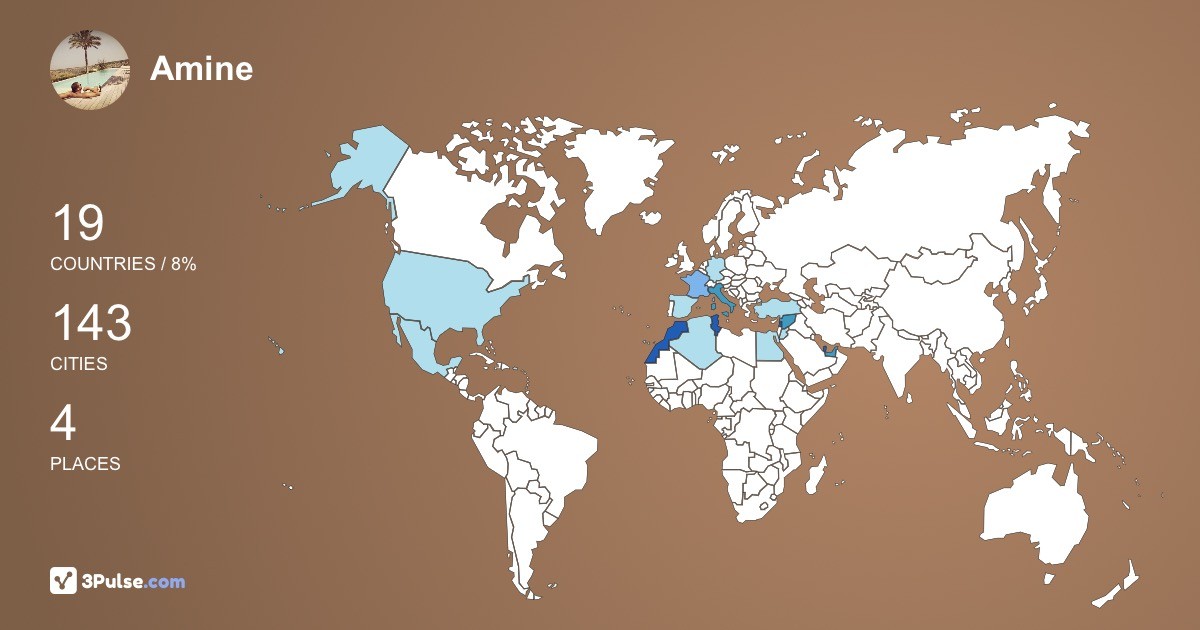 Amine Romdhane's Travel Map Image