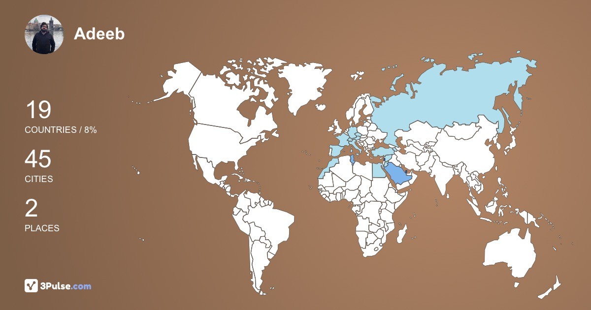 Adeeb Farhat's Travel Map Image